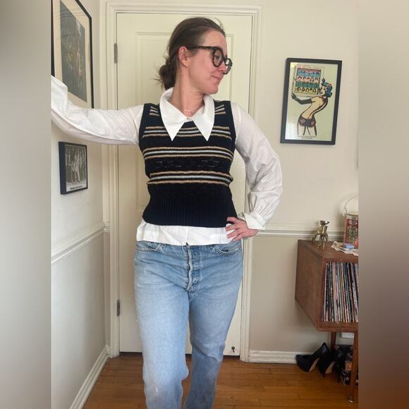 Vintage Jackets & Blazers - 70s Vintage Cable Knit Vest